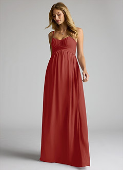Azazie Llana Maternity Bridesmaid Dresses A-Line Chiffon Floor-Length Dress image3
