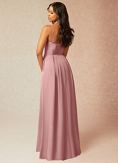 Azazie Kyedae Bridesmaid Dresses Dusty Rose A-Line V-Neck Pleated Chiffon Dress image4