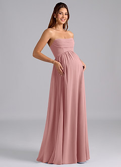 Azazie Saige Abiti da damigella d'onore premaman Abito A-Line Plissettato Chiffon Floor-Length image8