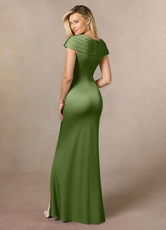 Azazie Anderson vestidos de madre de la novia Vestido de Enebro de Satén Elástico de Corte En A con Plisado image5