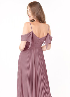 Azazie Lyney Bridesmaid Dresses Vintage Mauve A-Line Off the Shoulder Chiffon Dress image5