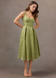 Midi jurk Lauren Licht Chartreuse image3