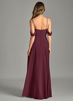 Azazie Chelsey Abiti da Damigella Abito Convertibile A-Line in Chiffon a Spalla Scoperta Cabernet image7