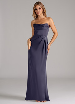 Azazie Johana Bridesmaid Dresses Stormy Mermaid Off the Shoulder Stretch Satin Convertible Dress image5