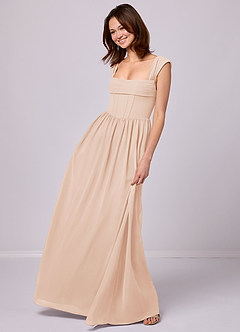 Barbie ♥ Azazie Bridesmaid Dresses English Rose A-Line Corset Chiffon Dress image4