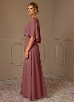 Azazie Bowie vestidos de madre de la novia Vestido de Rosa Del Desierto de Gasa de Corte En A image4