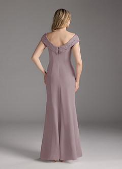 Azazie Cupid Mother of the Bride Dresses Dusk A-Line Boatneck Lace Chiffon Dress image5