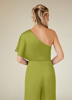 Azazie Hagretta Mother of the Bride Dresses Lemongrass Jumpsuit/Pantsuit Stretch Satin Dress image8