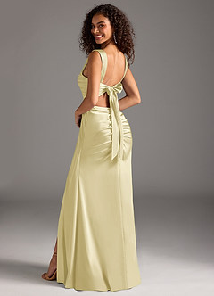 Azazie Jesaphine Brudtärnklänningar Klä av Tubklänning i Stretch Satin Rosett Citronsorbet image2