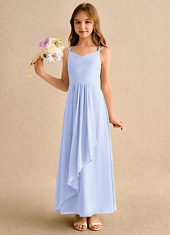 Azazie Zaida Girls Formal Flower Girl Dresses Lavender A-Line Pleated Chiffon Dress image6