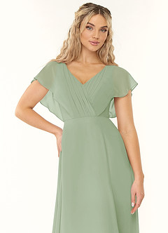 Azazie Rylee Bridesmaid Dresses Dusty Sage A-Line Pleated Chiffon Dress image5