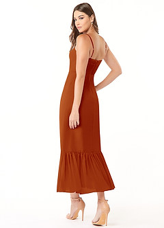 Azazie Justina Bridesmaid Dresses Paprika A-Line Sweetheart Neckline Chiffon Dress image4