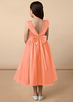 Azazie Dolly Flower Girl Dresses Sunset A-Line Bow Tulle Dress image4