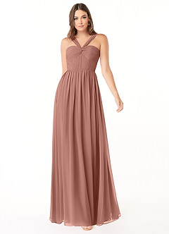 Azazie Dionne Bridesmaid Dresses Cedar Rose A-Line Corset Chiffon Dress image1