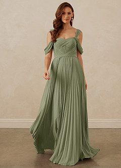 Christian Siriano Bridal for Azazie 1013 Bridesmaid Dresses Pistachio A-Line Off the Shoulder Chiffon Dress image9