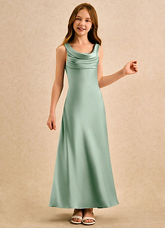 Azazie Raspberry Girls Formal Flower Girl Klänningar Klä A-Line i Stretch Satin Plisserad image4