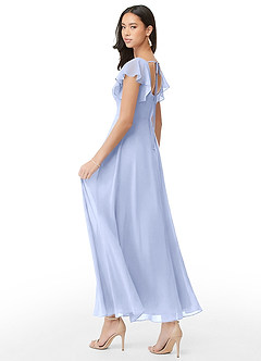 Azazie Bondi Bridesmaid Dresses Ice A-Line Ruched Chiffon Dress image4