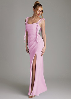 Azazie Jessamine Bridesmaid Dresses Candy Pink Mermaid Corset Chiffon Dress image6
