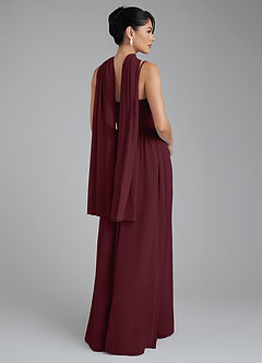 Azazie Alisha Bridesmaid Dresses Cabernet A-Line Corset Chiffon Dress image8