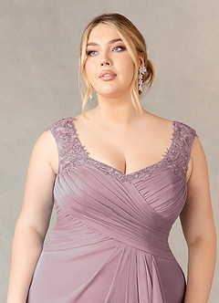 Azazie Edelin Mother of the Bride Dresses Dusty Rose A-Line Sweetheart Neckline Pleated Mesh Dress image12