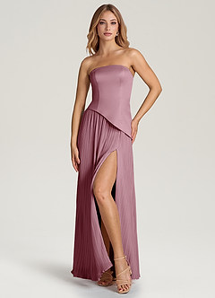 Azazie Tierney Bridesmaid Dresses Vintage Mauve A-Line Strapless Chiffon Convertible Dress image6