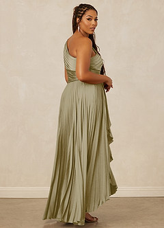 Christian Siriano Bridal for Azazie 1008 Bridesmaid Dresses Moss Green A-Line One Shoulder Stretch Satin Dress image13