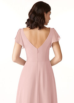Azazie Omari Bridesmaid Dresses Powder Pink A-Line Chiffon Dress image6