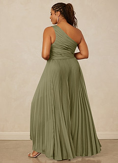 Christian Siriano Bridal for Azazie 1008 Bridesmaid Dresses Pistachio A-Line One Shoulder Stretch Satin Dress image14