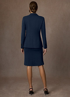 front Kennedy Dunkelmarine Strukturiertes Stretchkleid