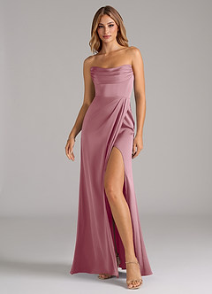 Azazie Johana Bridesmaid Dresses Vintage Mauve Mermaid Off the Shoulder Stretch Satin Convertible Dress image6