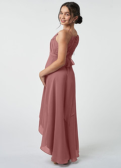 Azazie Oaklynn Junior Desert Rose A-Line Pleated Chiffon Dress image5