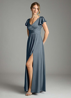Azazie Omari Bridesmaid Dresses Twilight A-Line Stretch Satin Dress image4