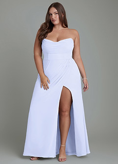 Azazie Johana Brautjungfernkleider Wandelbar Meerjungfrau-Linie Schulterfrei Chiffon Kleid Lavendel image16