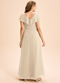 Azazie Lainey Junior Champagne A-Line with Pockets Chiffon Dress image2