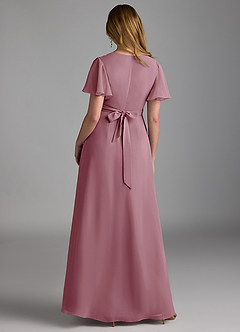 Azazie Zaniah Bridesmaid Dresses Vintage Mauve A-Line Chiffon Dress image2