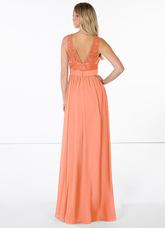 Azazie Mea Slutförsäljning Klänning av A-Line i Chiffong Spets Solnedgång image2