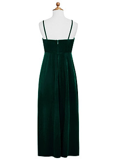 Azazie Solange Junior Emerald A-Line Velvet Dress image8