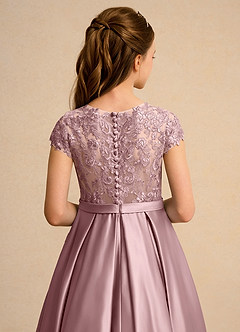 Azazie Bunny Girl vestidos de niña de las flores Vestido de Rosa Polvorienta de Encaje de Princesa image7