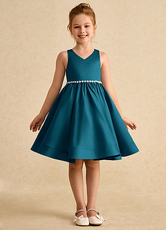 Azazie Julietta vestidos de niña de las flores Vestido de Azul Tinta de Tul de Princesa con Convertible image9