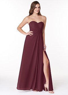 Azazie Arabella Allure Bridesmaid Dresses Cabernet A-Line Sweetheart Neckline Chiffon Convertible Dress image5