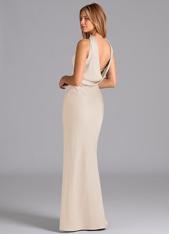 Azazie Lusinda Bridesmaid Dresses White Alabaster Mermaid Strapless Stretch Satin Dress image2