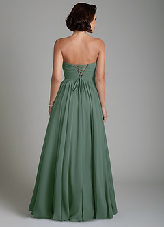 Azazie Petra Bridesmaid Dresses Eucalyptus A-Line Corset Chiffon Dress image2