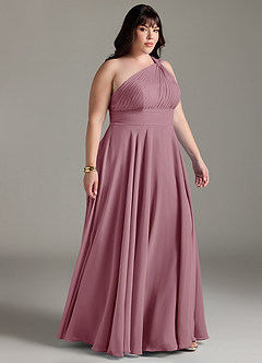 Azazie Charlize Bridesmaid Dresses Vintage Mauve A-Line One Shoulder Chiffon Dress image10
