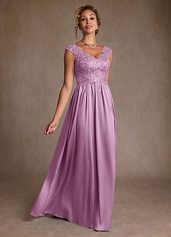 Azazie Amethyst vestidos de madre de la novia Vestido de Glicinia de Encaje de Corte en A image3