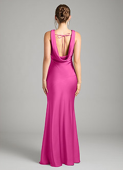 Azazie Rylina Bridesmaid Dresses Fuchsia Mermaid Stretch Satin Dress image2
