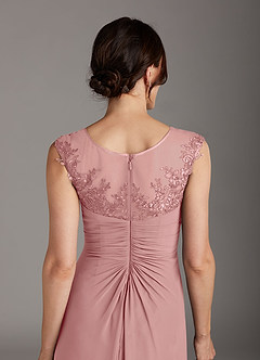 Azazie Endora Final Sale Dusty Rose A-Line Scoop Lace Chiffon Dress image5