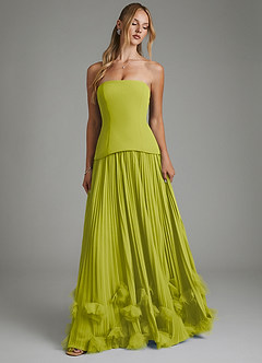 Azazie Alex Bridesmaid Dresses Lemongrass A-Line Corset Chiffon Dress image5