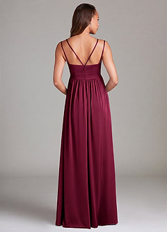 Azazie Emree Maternity Bridesmaid Dresses A-Line Stretch Satin Floor-Length Dress with Pockets image2