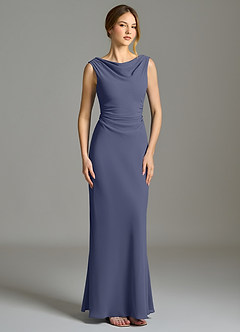 Azazie Kieryn Bridesmaid Dresses Stormy Mermaid Pleated Chiffon Dress image5
