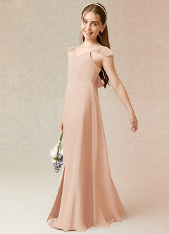 Azazie Everett Junior English Rose A-Line Chiffon Dress image3